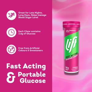 Lift Juicy Raspberry Fast Acting Glucose Chews x10 40g - gallery image 3
