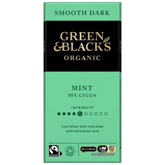 Green & Black's Organic Smooth Mint Chocolate Bar 90g - gallery image 1