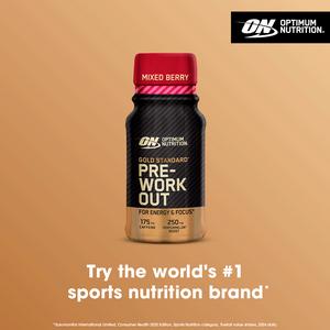 Optimum Nutrition Gold Standard Pre Workout Energy Shot Mixed Berry Flavour single serve 60ml - gallery image 3