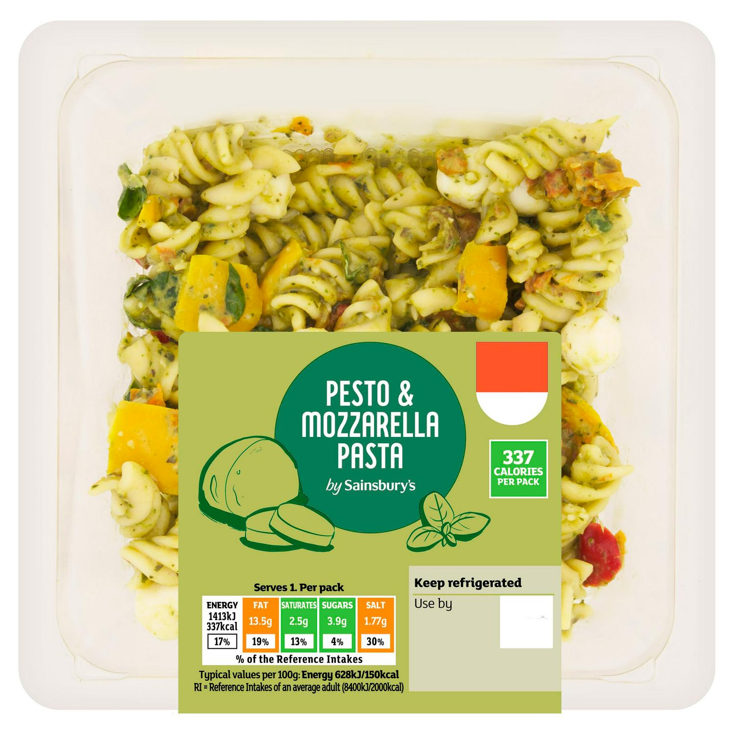 Sainsbury's 225g Pesto & Mozzarella Pasta