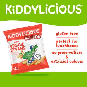 Kiddylicious Pizza Flavoured Veggie Straws Kids Snacks 4x12g - gallery image 2