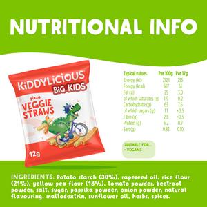 Kiddylicious Pizza Flavoured Veggie Straws Kids Snacks 4x12g - gallery image 3