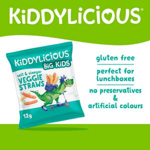 Kiddylicious Salt & Vinegar Veggie Straws Kids Snacks 4x12g - gallery image 2