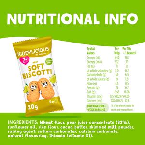 Kiddylicious Pear Soft Biscotti Baby Snacks 6x20g - gallery image 3