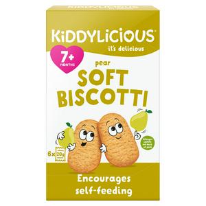 Kiddylicious Pear Soft Biscotti Baby Snacks 6x20g