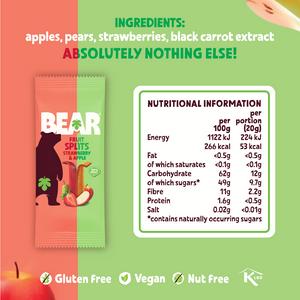 BEAR Fruit Splits Strawberry & Apple Multipack 5x20g - gallery image 4