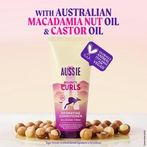 Aussie Bouncy Curls Jojoba Macadamia Nut & Coconut Oils Conditioner For Wavy & Curly Hair - gallery image 4