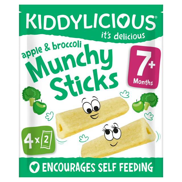 Kiddylicious Apple & Broccoli Munchy Sticks Baby Snacks 4x4g - gallery image 1