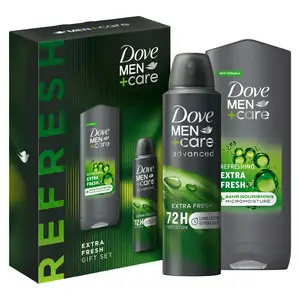 Dove Men+Care Extra Fresh Gift Set Deodorant & Body Wash Refresh Collection