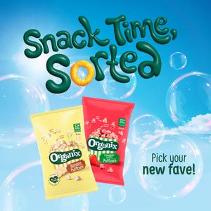 Organix 4 x 10g 12+ Months Strawberry & Apple Baby Popcorn Puffs Multipack Snacks - gallery image 4