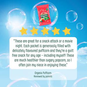 Organix 4 x 10g 12+ Months Strawberry & Apple Baby Popcorn Puffs Multipack Snacks - gallery image 5