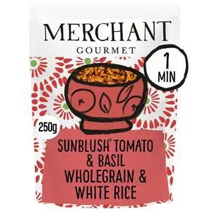 Merchant Gourmet SunBlush Tomato Basil Wholegrain & White Microwave Rice 250g