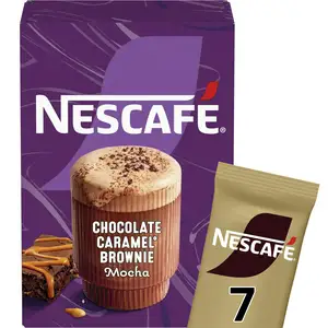 Nescafe Chocolate Caramel Brownie Mocha Instant Coffee Sachets 7x21.4g