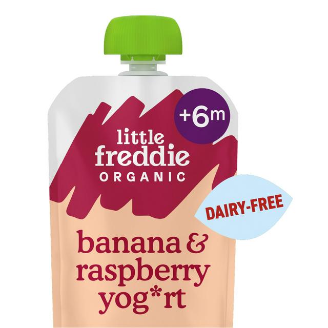 Little Freddie Organic Dairy Free Banana & Raspberry Yoghurt Baby Food Pouch 6+ Months 90g - gallery image 1