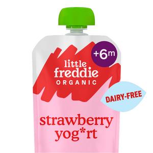 Little Freddie Organic Dairy Free Strawberry Yoghurt Baby Food Pouch 6+ Months 90g - gallery image 2