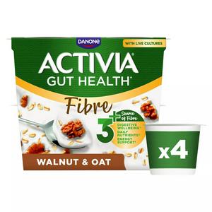 Activia Fibre Walnut & Oat Gut Health Breakfast Yoghurt Multipack 4 x 115g - video