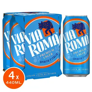 Via Roma Premium Lager Cans 4x440ml