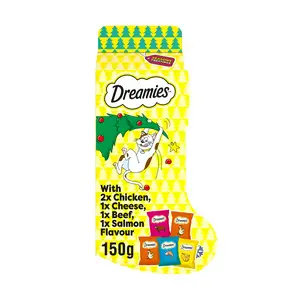 Dreamies Christmas Gift Variety Stocking Adult Cat Treats 5x30g