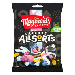 Maynards Bassetts Liquorice Allsorts Sweets Bag 165g