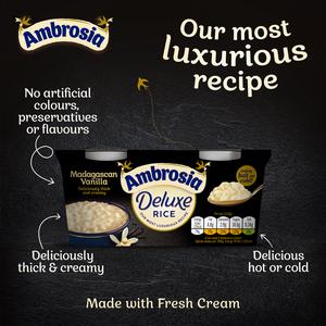 Ambrosia Deluxe 2 x 110g Madagascan Vanilla Rice Pudding Dessert Snack Pots - gallery image 3