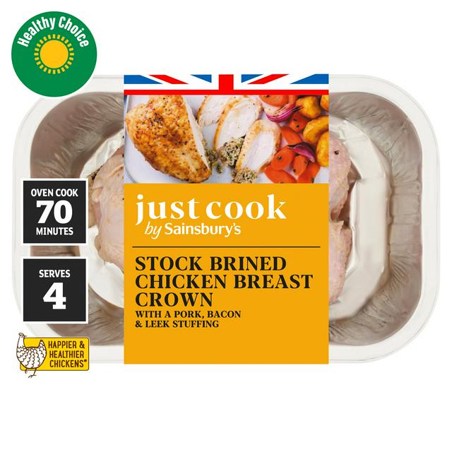 Sainsburys Stock Brined British Chicken Breast Stuffed Crown 660g (serves 3 to 4)