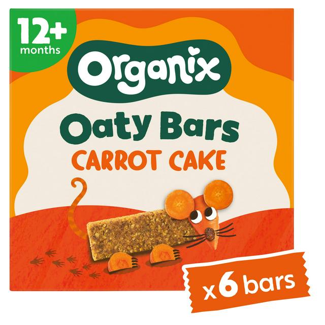 Organix 6 x 23g Carrot Cake Oaty Bars Toddler Multipack Snacks - gallery image 1