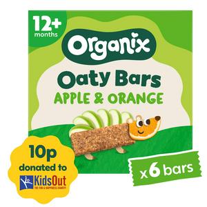 Organix 6 x 23g Apple & Orange Oaty Bars Toddler Multipack Snacks