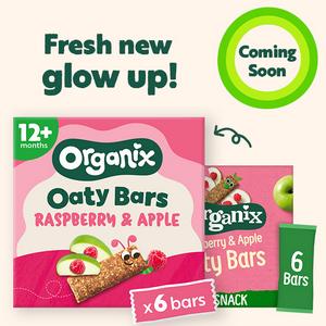Organix 6 x 23g Raspberry & Apple Oaty Bars Toddler Multipack Snacks - gallery image 2