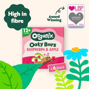 Organix 6 x 23g Raspberry & Apple Oaty Bars Toddler Multipack Snacks - gallery image 3