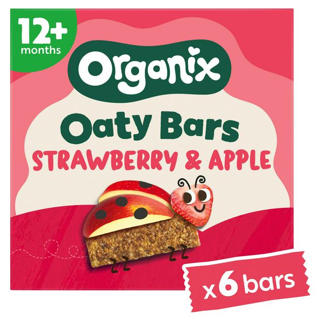 Organix 6 x 23g Strawberry & Apple Oaty Bars Toddler Multipack Snacks - gallery image 1