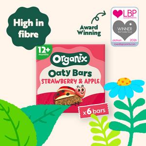 Organix 6 x 23g Strawberry & Apple Oaty Bars Toddler Multipack Snacks - gallery image 3