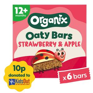Organix 6 x 23g Strawberry & Apple Oaty Bars Toddler Multipack Snacks