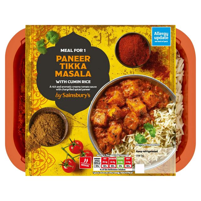 Sainsburys Sainsbury's Meal for 1 Paneer Tikka Masala with Cumin Rice, Limited Edition 400g