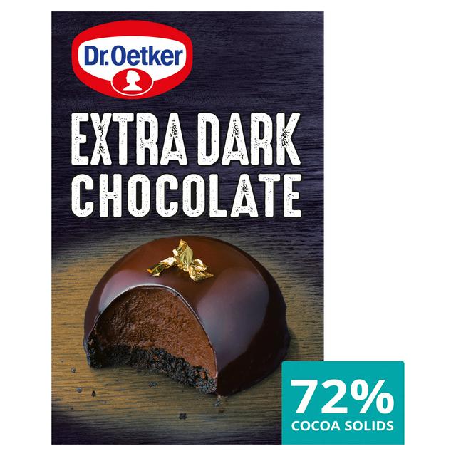 Dr. Oetker Extra Dark Cooking Chocolate Bar 100g - gallery image 1