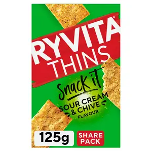 Ryvita Thins Snack It Sour Cream & Chive Flatbread Snacks 125g