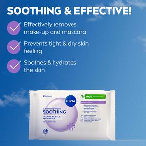 Nivea Biodegradable Cleansing Face Wipes Sensitive Skin Pack x25 - gallery image 2