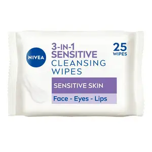 Nivea Biodegradable Cleansing Face Wipes Sensitive Skin Pack x25