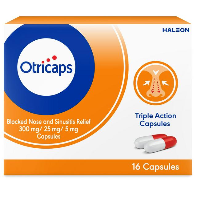 Otricaps Blocked Nose & Sinusitis Relief Capsules x16 - gallery image 1