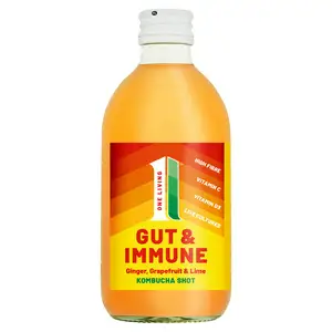 One Living Gut & Immune Ginger, Grapefruit & Lime Kombucha Shot 300ml