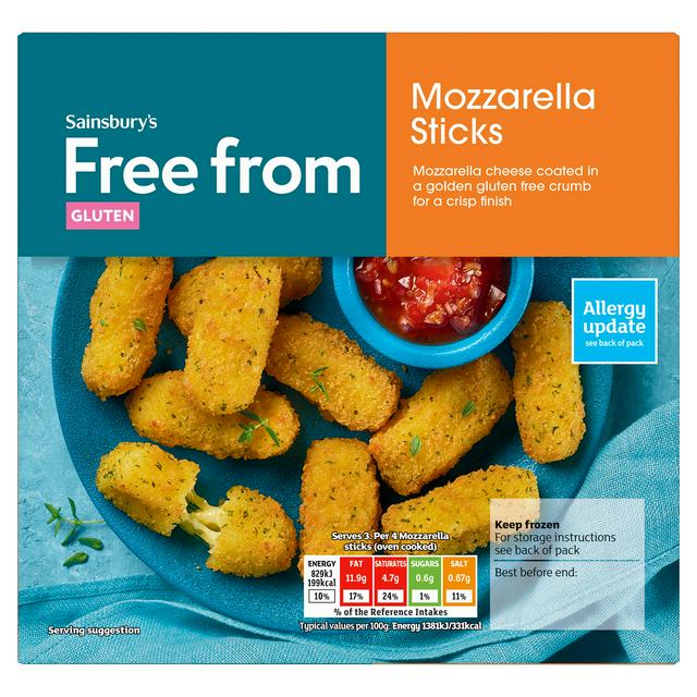 Sainsburys Free From Mozzarella Sticks 180g