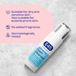 E45 Face Foaming Cleanser Wash for Dry & Sensitive Skin 150ml - gallery image 2