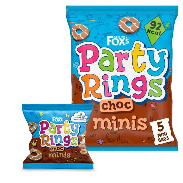 Fox's 5 Minis Choc Party Rings Biscuits Snack Bags - gallery image 1