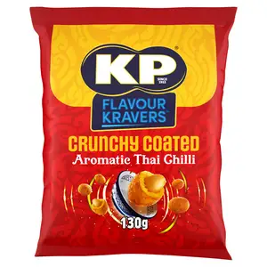 KP Flavour Kravers Crunchy Coated Aromatic Thai Chilli Flavour Peanuts 130g