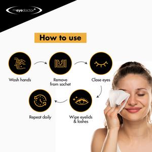 The Eye Doctor Biodegradable Eyelid Wipes x20 - gallery image 3