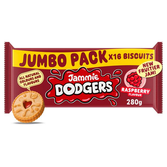 Jammie Dodgers 16 Raspberry Flavour Biscuits Jumbo 280g - gallery image 1