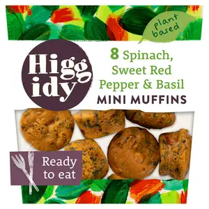 Higgidy Spinach & Red Pepper Mini Vegan Muffins x8 160g