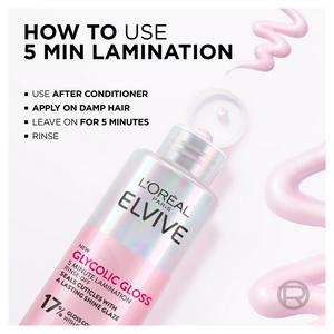 L'Oréal Paris Elvive Glycolic Gloss 5 Minute Lamination Treatment for Dull Hair 200ml - gallery image 4