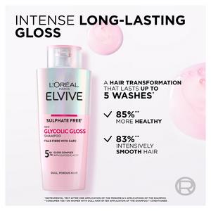 L'Oréal Paris Elvive Glycolic Gloss Sulphate Free Shampoo for Dull Hair 200ml - gallery image 2