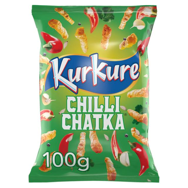Kurkure Chilli Chatka Sharing Snacks Crisps 100g - gallery image 1