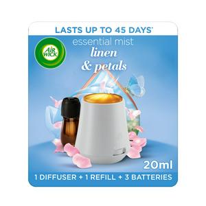 Air Wick Linen & Petals Essential Mist Diffuser Kit Air Fres...